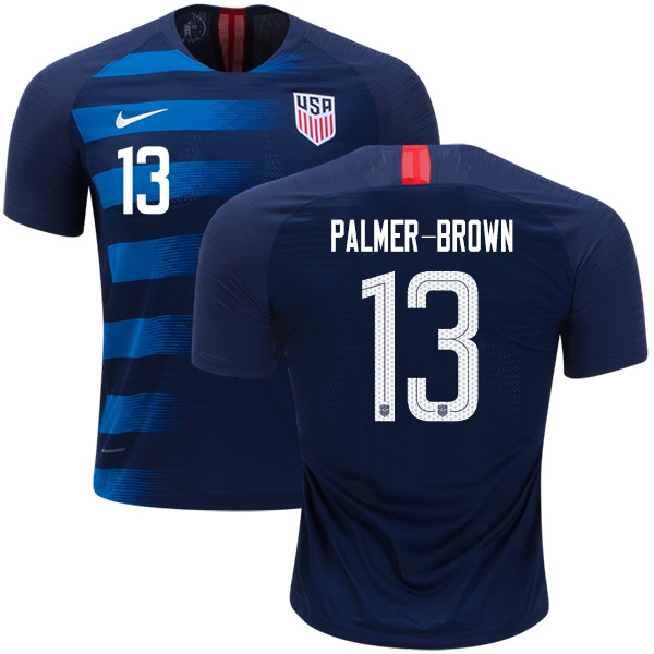 Women's USA #13 Palmer-Brown Away Soccer Country Jersey - Click Image to Close